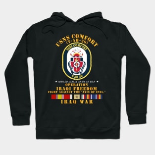 USNS Comfort - Fight Against Axis of Evil - w Iraq SVC Ribbons - OIF Hoodie